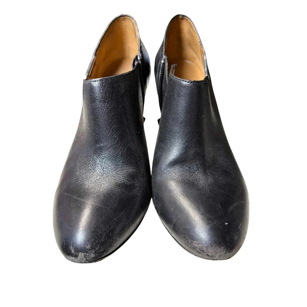 Coach Seneca Black Leather‎ Pointed Toe Ankle Booties Stiletto Heel Q5501 7.5B